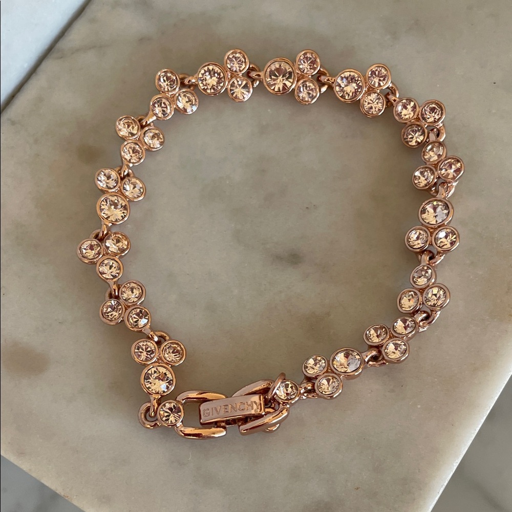 GIVENCHY Rose Gold Tennis Bracelet with Clear Crystals - Picture 5 of 16